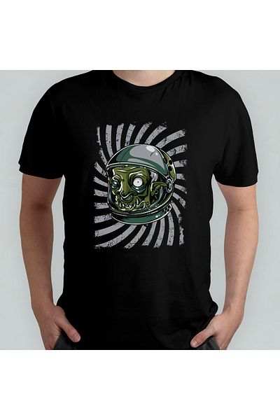 Pixxa Goblin Astronaut Astronaut Space 100% Cotton Crew T-Shirt Μοντέλο 2