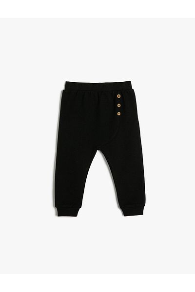 Koton Cotton Jogger Sweatpants - Button Detail and Elastic Waist