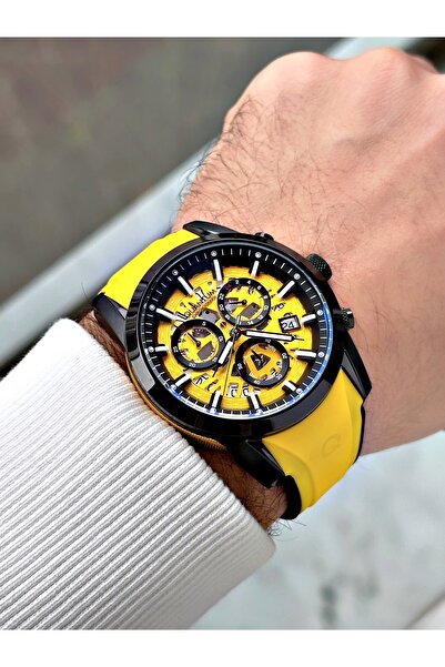 Quantum Fonksiyonlu Sarı Renk Silikon Kordon Çelik Kasa Erkek Kol Saati 1095614