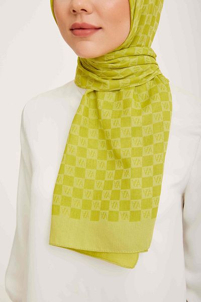 Armine Trend Ultra Light A Logo Oil Green Shawl 18-3134