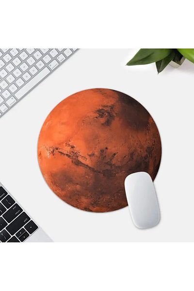 Boldy Mars Mousepad - Mars Gaming Pad - Yuvarlak Kaymaz Mousepad - Kaymaz Mouse Ped - Mouseped 19.5см.
