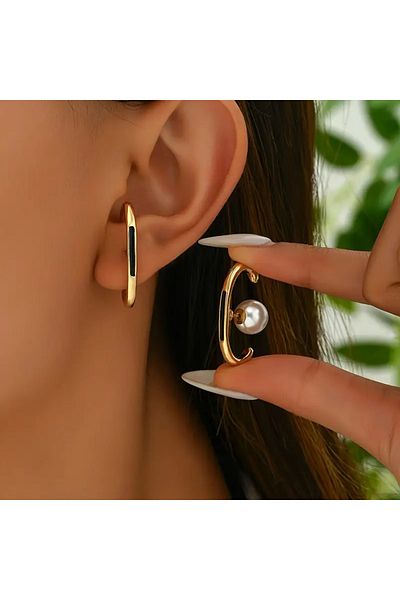 Eva Flore Elegant Pearl Hoop Earrings, Style Earrings