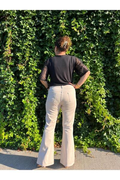 İBABUTİK Plus Size High Waist Stretchy Spanish Leg Pants