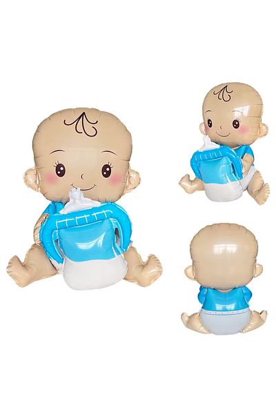 Öz-bal Pink and Blue Baby Bottle Shaped Foil Balloon - Baby Birth and Baby Shower Decoration