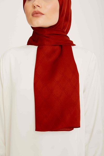 Armine Trend Jan Jan Claret Roșu Șal Jacquard cu modele monograme 6-21098
