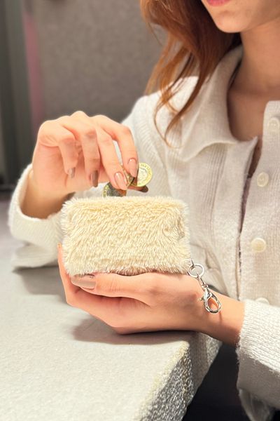 PREGIO Women's Plush Soft Fabric Multi-Purpose Wallet Makeup Bag