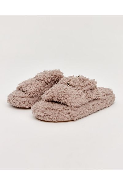Chirpy Poly - D - Furry Gray Women's House Slippers