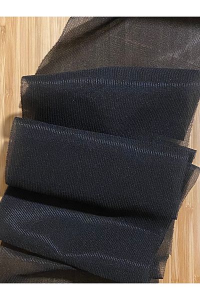 Öztürk Μαύρο Lycra Elastane Αυτοκόλλητο Λεπτό Ύφασμα Ενδιάμεσο. Ανάπτυξη: 3 μέτρα. Πλάτος: 15,5 cm