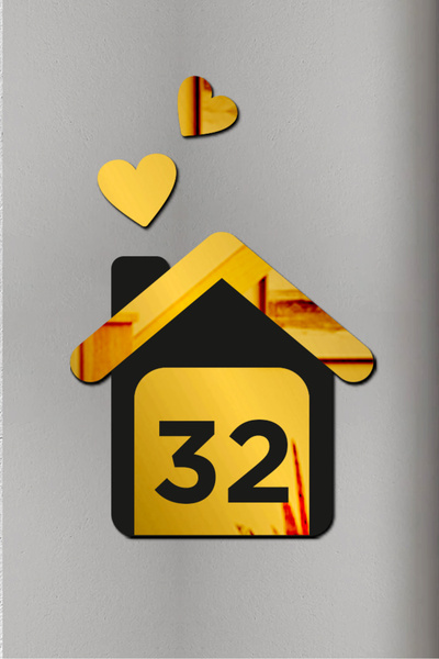 AHWART Decorative House Themed Apartment, Door, Hotel, Room, Shop Number Door Ornament No:32