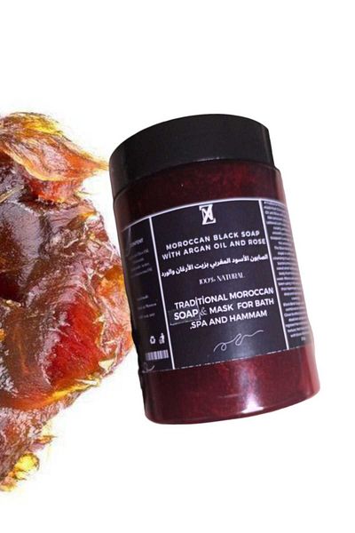 VİSKOYAT Black Soap with Moroccan Argan and Rose Oil 210g/ Moroccan Spa/Maroccan Black Soap /Body Peeling.