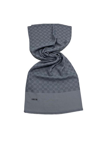 Aker Elegance Shawl Grey μονόγραμμα μοτίβο 1090100-972