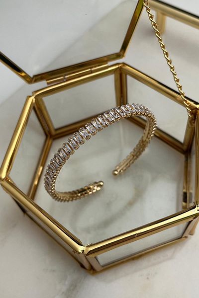 Modex Baguette Row Stoned Spring Bracelet (19 cm)