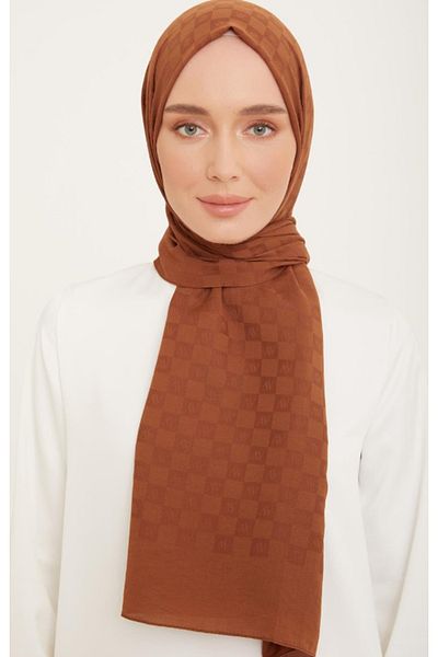 Armine P.Monogram Trend Shawl 23028 - Καφέ