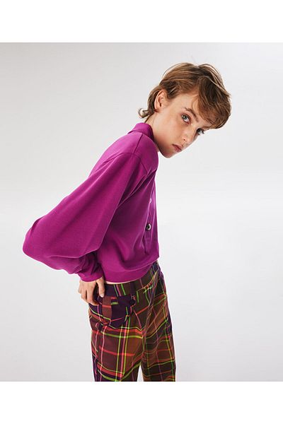 Twist Shirt Collar Padded Blouse