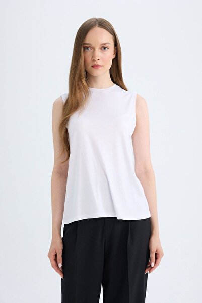 DeFacto Relax Fit Αμάνικο Basic μονόχρωμο μπλουζάκι τουνίκ D8706ax24hs