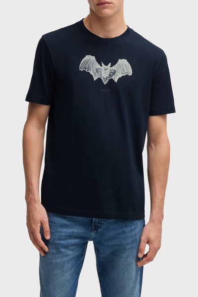 BOSS Regular Fit Bisiklet Yaka Baskılı T Shirt Erkek T SHİRT 50534924 404