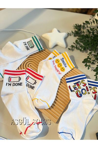 ASGÜL SOCKS Σετ 4 ζευγαριών Unisex Fun College Κάλτσες