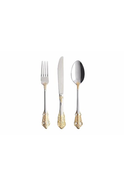 Porland Minori Gold Fork Spoon Knife Set 84 Pieces