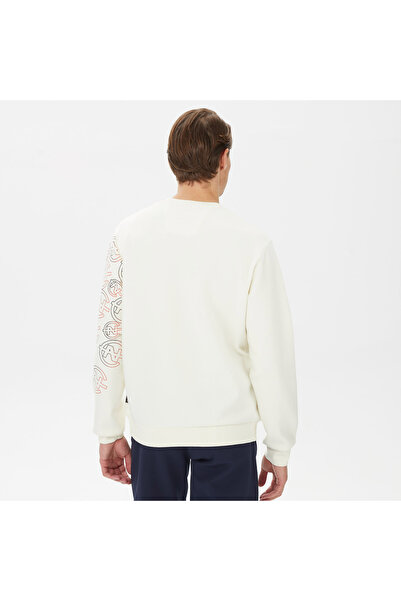Nautica Erkek Beyaz Standart Fıt Uzun Kollu Sweatshırt