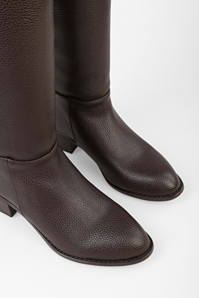 Shoeberry Women's Breeze Brown Leather Boots