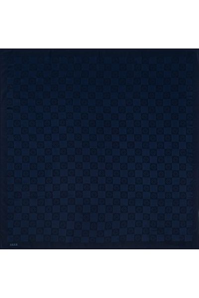 Aker Μαντίλι Monogram Checkers - Navy Blue 921
