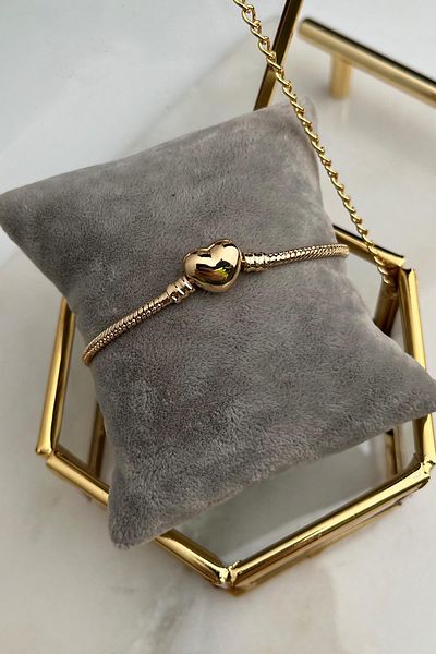 Modex Italian Pipe Chain Heart Bracelet(18 cm)