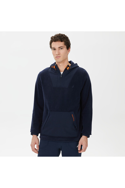 Nautica Erkek Lacivert Standart Fit Kapüşonlu Sweatshirt