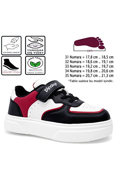 Kidx Pinocchio Ntr - Момчешки спортни обувки за всеки ден, черно, бяло, червено, леки и удобни