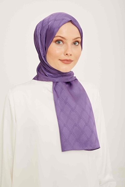 Armine Trend Jan Jan Purple Monogram Patterned Jacquard Shawl 6 - 21085