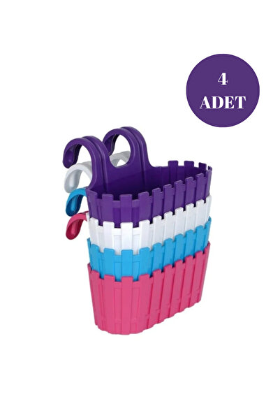 Kitchen Line Akasya Çift Askılı Saksı, 30 Cm Renkli Çit Balkon Saksı, 4 Renk ...