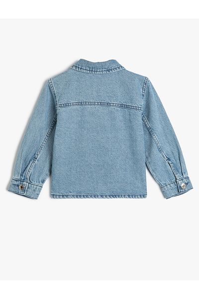 Koton Denim Jacket Long Sleeve Floral Embroidered Cotton