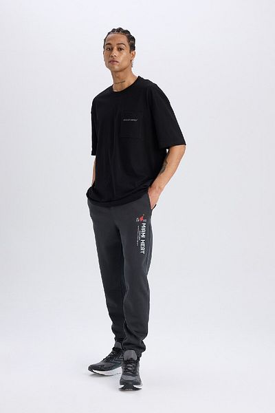 DeFacto Defactofit - Nba Miami Heat Thick Jogger Sweatpants with Lace-Up Waist and Pocket A9841Ax24Au