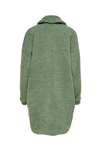 ONLY Düz Yaka Cepli-düğmeli Uzun Kollu Yeşil Kadın Kaban 15228419