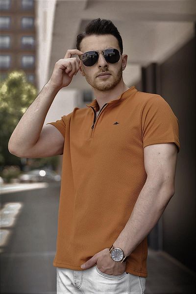 Oksit Ανδρικό μπλουζάκι Roderick Judge Collar Honeycomb Fabric Half Zipper