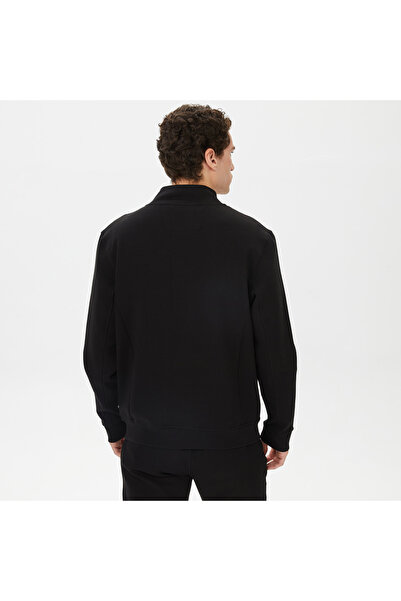 Nautica Erkek Siyah Standart Fit Dik Yakalı Sweatshirt