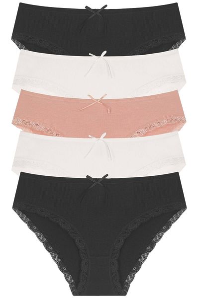 Newlilla 1909 Lace Leg Bato 5-teiliges Damen-Höschen-Set 1909-v7