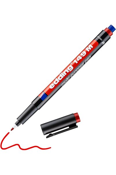 Edding ASETAT KALEMİ SİLGİLİ (M) KIRMIZI ( E-149M ) ( 2 Adet )