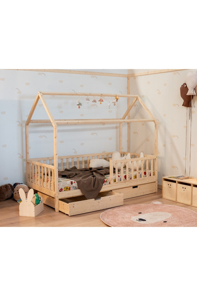 NATURKIDZ Montessorı Ev Yatak Çekmeceli 90 X 190