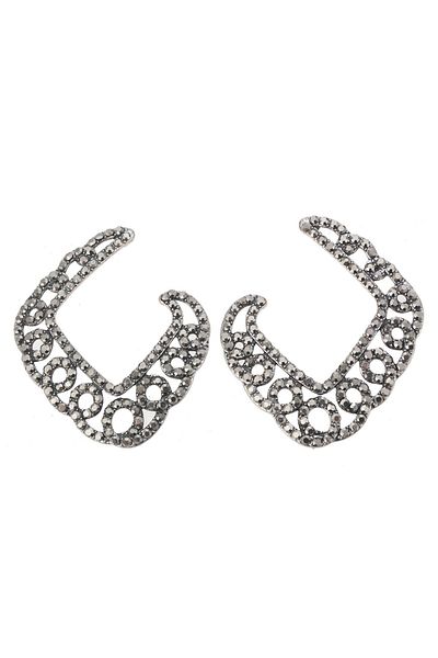 Pelin Aksesuar Anthracite Stone Earrings