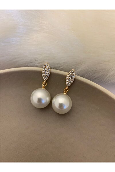 Pelin Aksesuar İncili Taşlı Vintage Küpe