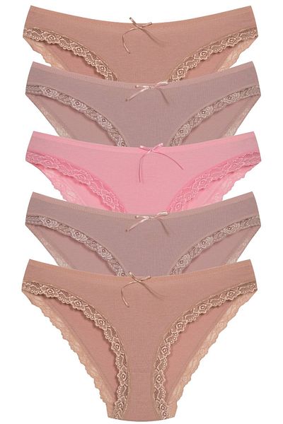 Newlilla 1901 Camisole Lace Leg Bikini Panties Pack - V4