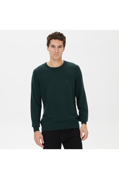 Nautica Erkek Yeşil Standart Fit Triko