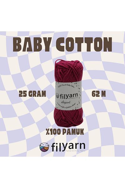 Filyarn 25 γραμμάρια Oeko-tex Certified Baby and Vest νήμα - Πλεκτό στο χέρι βαμβακερό νήμα