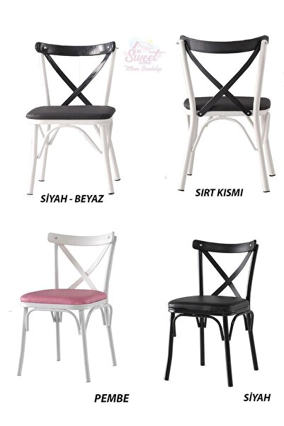 Sweet Home Silvar Açılır Masa Beyaz 6 Adet Çapraz Plastik Sırt Sandalye Takım