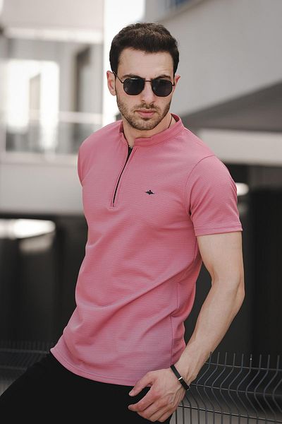 Oksit Ανδρικό μπλουζάκι Roderick Judge Collar Honeycomb Fabric Half Zipper