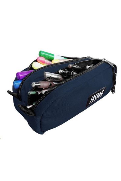Jacbag Διπλή θήκη-τσάντα στυλό δύο θέσεων Navy Blue Jac-08