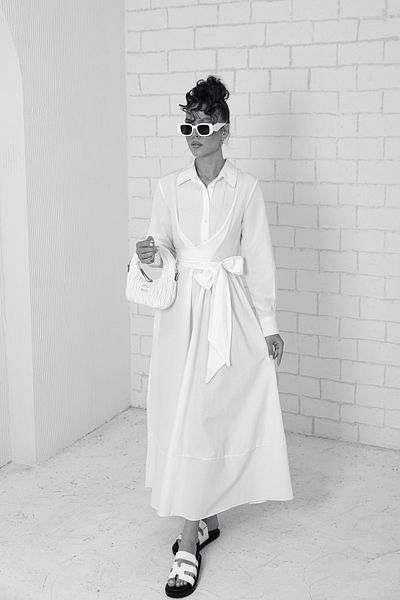 Melike Tatar Tie-Up WHITE Dress - 3-3127