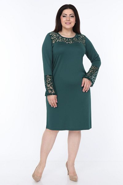 modayız Green Spanish Sleeve Dress 30y-1050