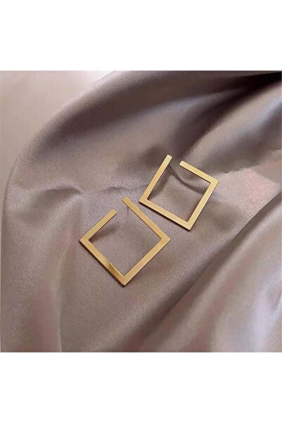 Pelin Aksesuar Gold Kare Küpe