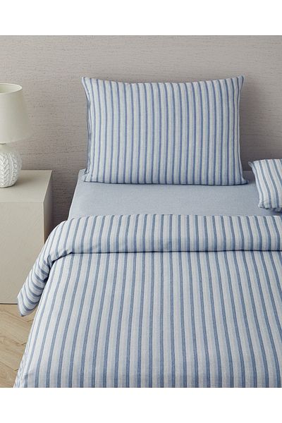 English Home Σετ Παπλωματοθήκη Elite Lines Double Navy Blue - 200x220 cm